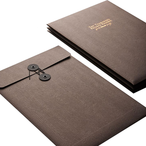 Wood Texture A4 <strong>Envelope</strong> with <strong>String</strong> <strong>Tie</strong> Closure for Wedding Invitations <strong>Custom</strong> <strong>Printed</strong> Luxury Packaging - Product Image 3