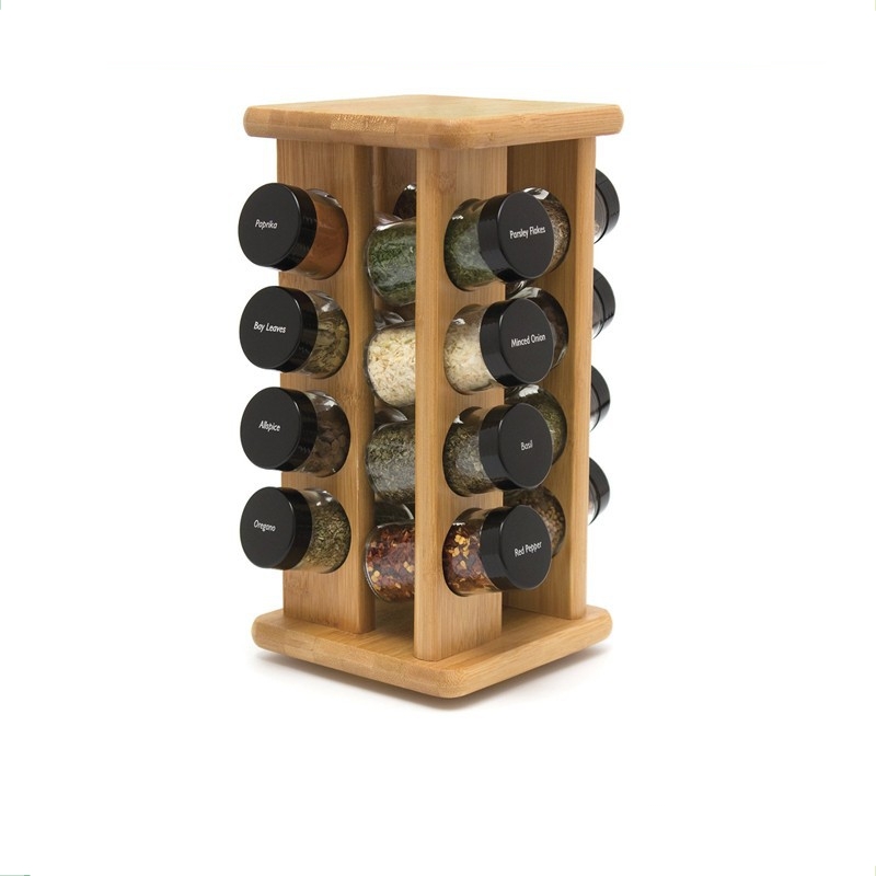 Деревянная бамбуковая вращающаяся полка с 16 отверстиями для бутылок с специями и перцем держатели для хранения Держатели и полки для не складывающихся аксессуаров 1,2 кг