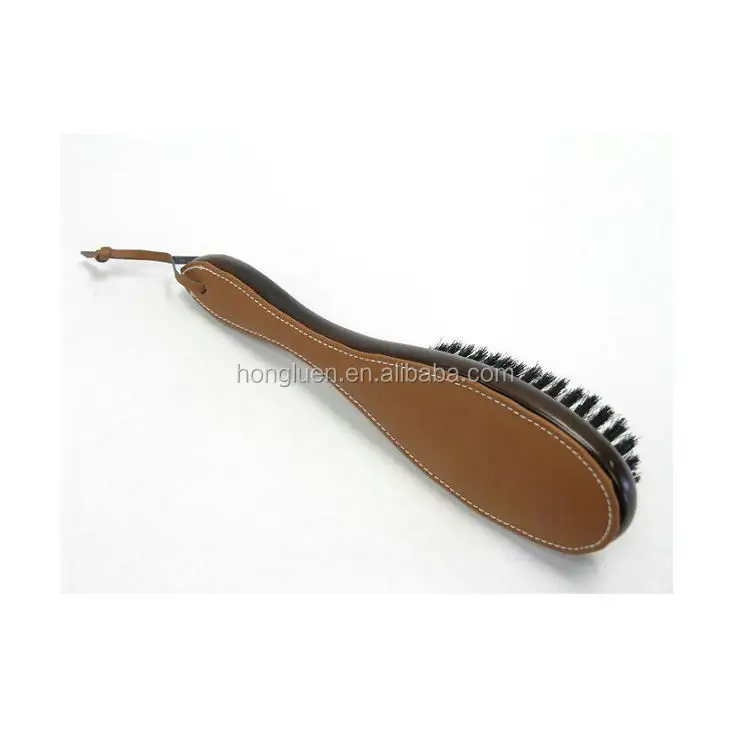 Wooden Handle Boar Bristle Hair Dust Out Mini Suit Clothes Dust Brush for Hotel or Household