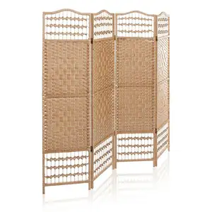 Indoor Folding Wood Carving Partition Wall Bamboo Folding Screen