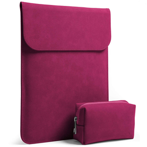 Ensemble 2 en 1 de housse pour ordinateur portable en similicuir suédé avec petit sac pour souris - Product Image 4