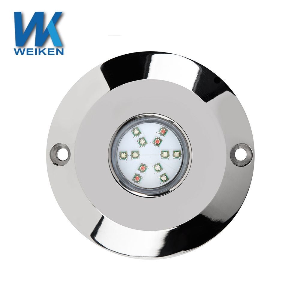 WEIKEN Lampu Bawah Air LED 60W IP68 RGB, Lampu Air Mancur dengan Fungsi Waktu, Tangki Ikan Kolam, Lampu Akuarium, Kapal, Yacht