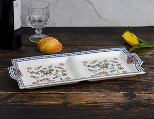 <span class=keywords><strong>Chine</strong></span> lave-vaisselle en céramique alimentaire diviser 2 compartiment assiettes à <span class=keywords><strong>dessert</strong></span> - Product Image 5
