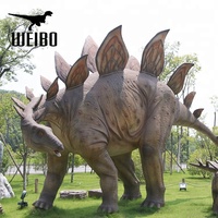 Tema Parkı Oyun Alanı Eğlence Parkı Aktivitesi için Gerçek Boyutta Animatronik Stegosaurus Dinozor Robotu