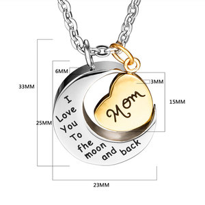 Ti amo fino alla luna e collana con ciondolo cremazione posteriore - Product Image 4