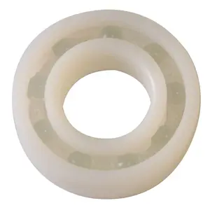 Anti-acid glass ball single row plastic deep groove ball bearings 6005 with PTFE cage
