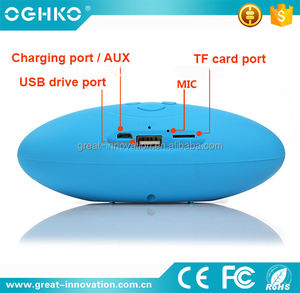 Portátil Rugby forma <span class=keywords><strong>doble</strong></span> cuernos inalámbrico Multimedia Radio FM BT3.0 <span class=keywords><strong>Bass</strong></span> altavoz - Product Image 3