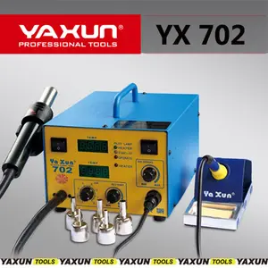 220v o 110V YAXUN YX702 SMD staion 2 en 1 de aire caliente y soldring de hierro BGA Estación de Reparación de teléfono móvil