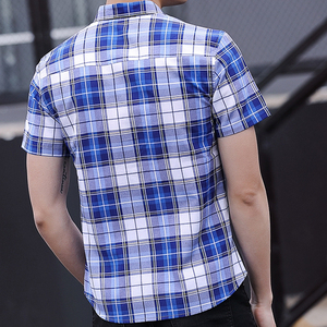 Ultime Camicie Casual Slim Fit con Bottoni per Uomo e Donna, Bluse a <span class=keywords><strong>Maniche</strong></span> <span class=keywords><strong>Corte</strong></span>, <span class=keywords><strong>Camicia</strong></span> a <span class=keywords><strong>Quadri</strong></span> Personalizzata all'Ingrosso - Product Image 3