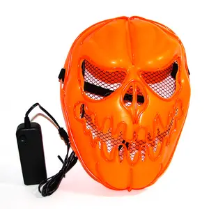 Halloween Pumpkin Mask Sound Activated EL Wire Led Mask
