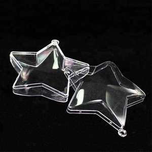 Ornement <span class=keywords><strong>de</strong></span> forme étoile en plastique transparent acrylique remplissable <span class=keywords><strong>à</strong></span> clipser, style festif pour décorations d'événements, <span class=keywords><strong>boule</strong></span> suspendue - Product Image 2