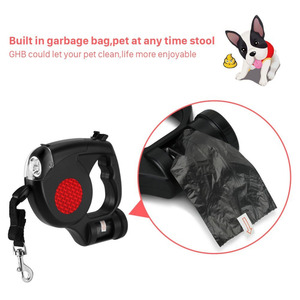 Correa Retráctil para Perro <span class=keywords><strong>3</strong></span> en 1 con Dispensador de Bolsas para Desechos, Linterna LED de 4 Luces, Correa de 5 Metros de Largo para Perros Pequeños y Medianos - Product Image 3