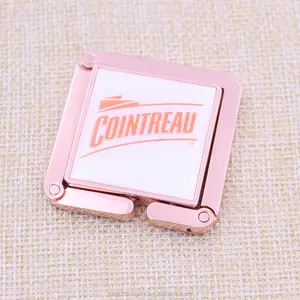 Hot sale foldable square rose gold bag purse hanger bag holder