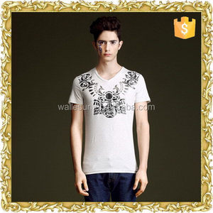 único 100% algodón fábrica raya blanca <span class=keywords><strong>y</strong></span> negra de la camiseta - Product Image 4