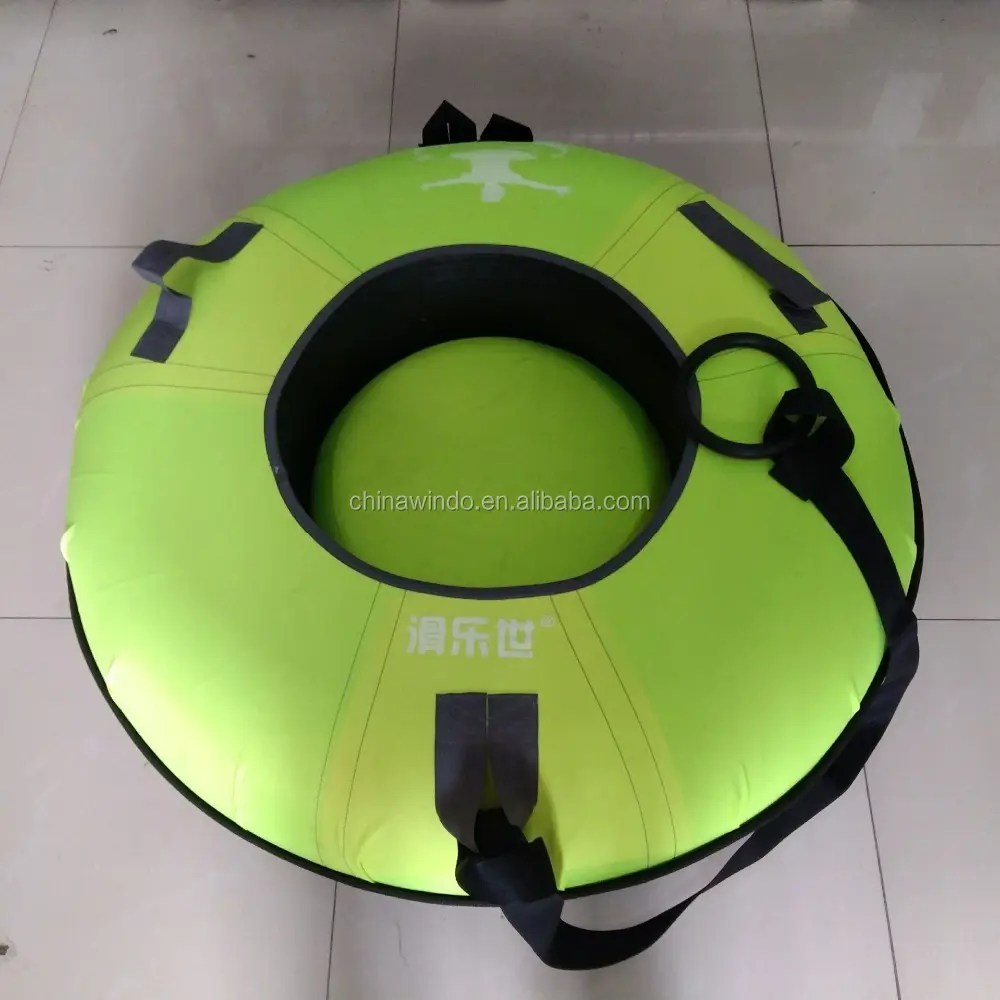 Сине-розовые резиновые сани с твердым дном для взрослых