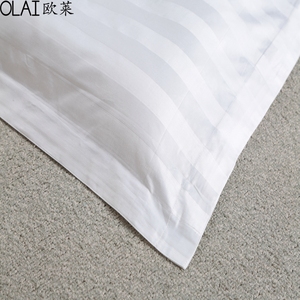 1cm 3cm 새틴 스트라이프 T250 T300 스레드 카운트 도비 호텔 침대 시트 직물 - Product Image 5