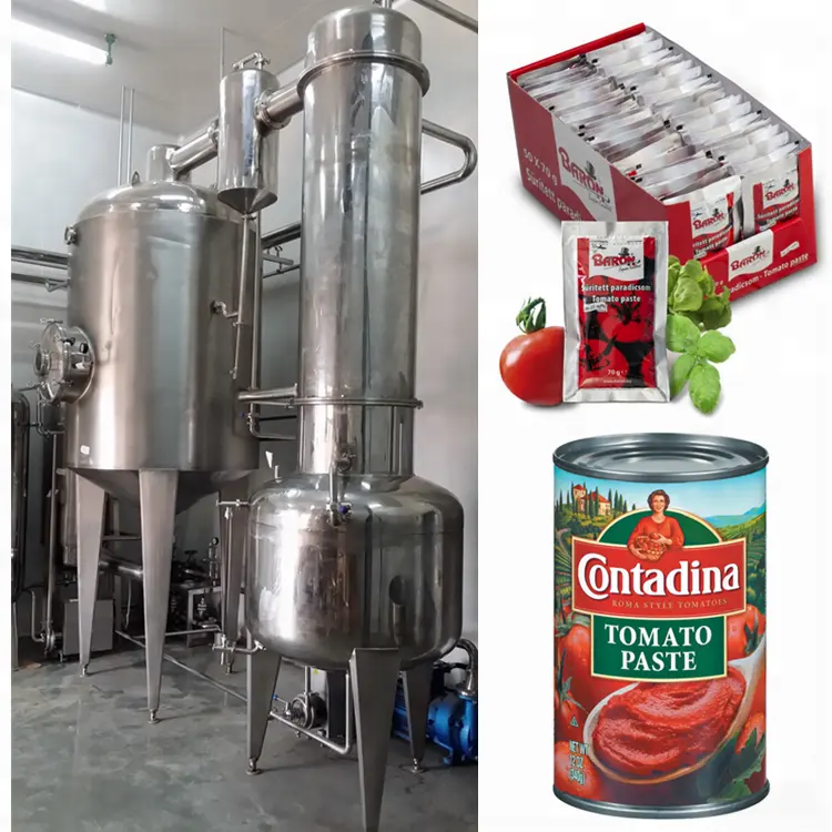Automatische Commerciële Kleine Schaal Tomatenpuree Maken En Verpakking Machine Industriële Tomaat Concentraat Maker Maken Prijs Voor Verkoop