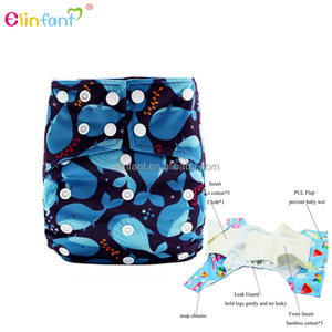 Pañal de bebé de bambú Elinfant gamuza impermeable ajustable súper suave AI2 pañal de tela de bebé de noche rápido seco - Product Image 4