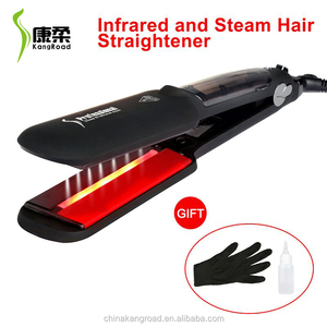 Plancha de pelo de turmalina de 2 pulgadas, plancha plana de vapor e infrarrojos, placa fría infrarroja ultrasónica, proveedor de oro - Product Image 3