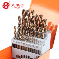 SONGQI Jeu de 13/19/25 forets hélicoïdaux HSS M35 pour percer l'acier inoxydable dans une boîte en fer