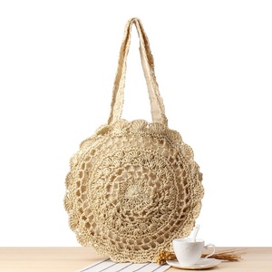 Round Summer Crochet Paper <strong>Straw</strong> <strong>Tote</strong> <strong>Bag</strong> for Women - Product Image 4