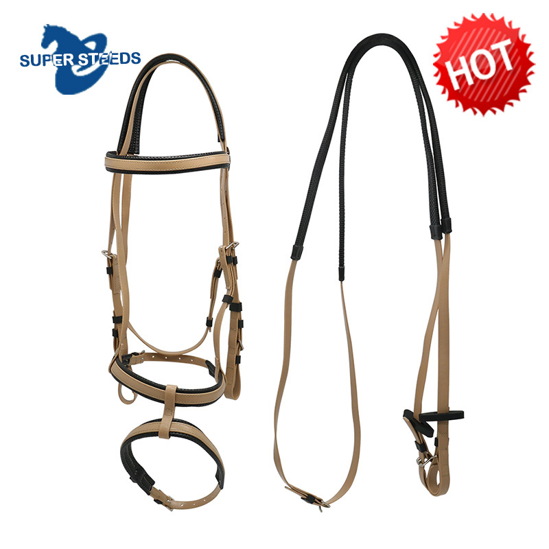 Flexible Fantaisie PVC Et TPU Racing Bride De Cheval Avec Muserolle Double Ensemble