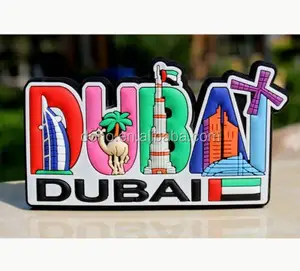 UV Geschützt TOURIST SOUVENIR Gummi KÜHLSCHRANKMAGNET Dubai Angepasst pvc kühlschrankmagnet --- DH20866