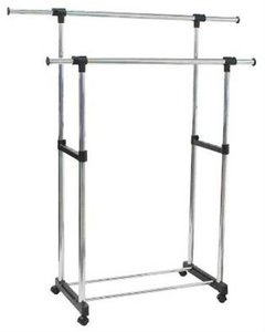 ชั้นวางเสื้อผ้าโลหะแบบรางคู่ขยายได้ - Product Image 1