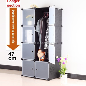 Portable En Plastique BRICOLAGE Armoire avec Portes et Cintres - Product Image 3