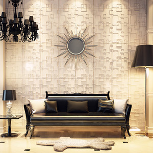 Panneau mural décoratif 3D en matériau vert, moule pour panneau mural 3D, revêtement mural 3D - Product Image 1