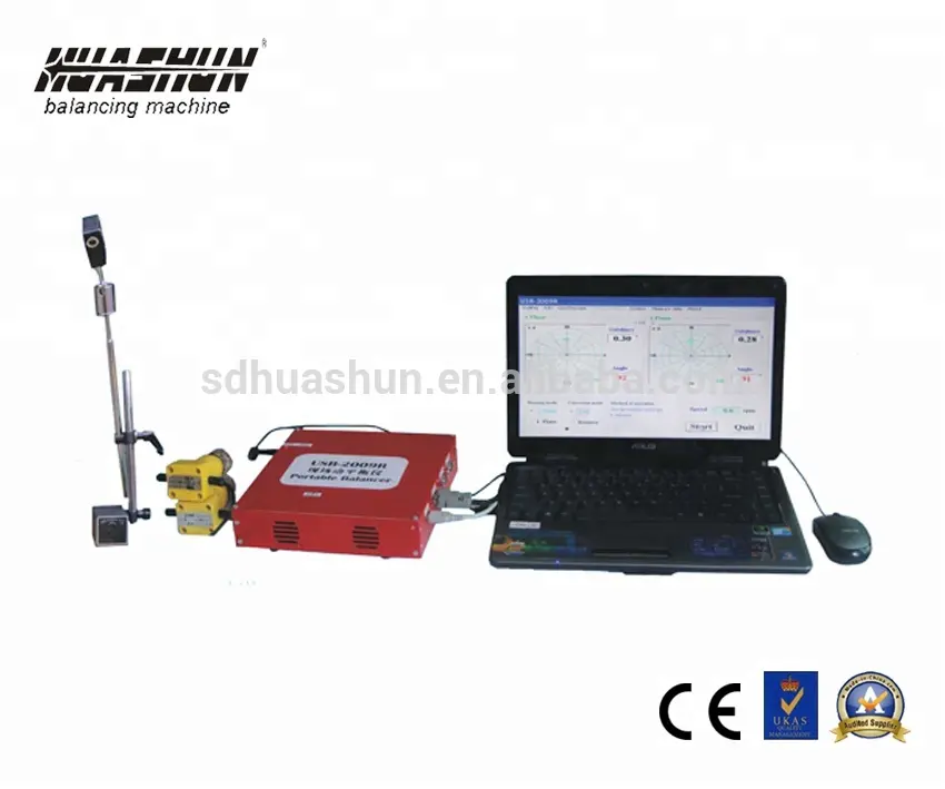 HUASHUN HM-09C portable machine à équilibrer dynamique et bon après-vente service