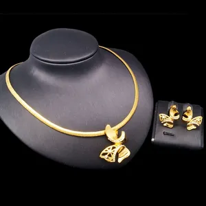 Yulaili Mode Sexy Saudi Girls Bild Einfache Gold Anhänger Schmuck Sets Design Schmuck Mode Halsketten Ohrringe Für Party