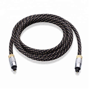 High Quality Toslink <strong>Cable</strong> (Toslink <strong>Optical</strong> <strong>Cable</strong>/<strong>Digital</strong> <strong>Optical</strong> Audio <strong>Cable</strong>) 6 Feet with Metal Connectors and Braided Jacket - Product Image 3