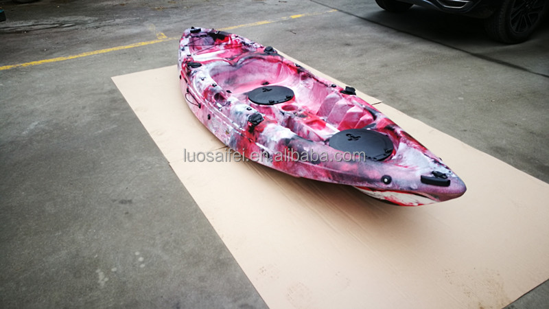 OEM gros chaude pour vente en plastique transparent canoë unique mer kayak de pêche avec paddle, moteur et poissons finder