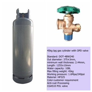 100 lb recharge rv <span class=keywords><strong>propane</strong></span> réservoir avec valve OPD commande en gros <span class=keywords><strong>prix</strong></span> bon marché approbation DOT 100 livres - Product Image 2