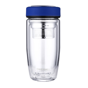 High Quality Double Wall Glass Cup With Lid Custom Glass Tea Strainer <strong>Infuser</strong> Travel <strong>Mug</strong> - Product Image 4