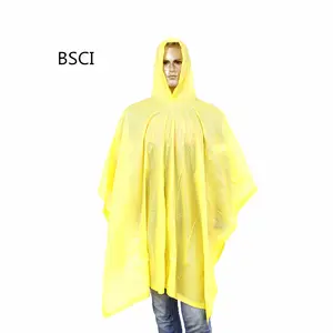 PVC Environmental Waterproof Rain Poncho Coat Fashional Design Summer Tours Polyester Material One Pocket Windproof Feature Free