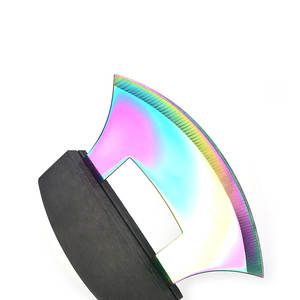 Asiakey titanizing lâmina cozinha ULU faca com punho de madeira - Product Image 5