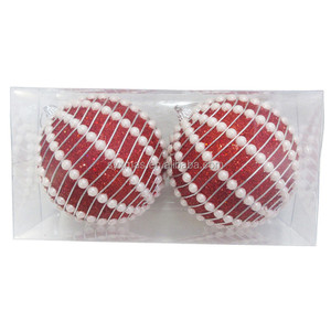 10cm White Snow Foam Christmas Ball decorazione natalizia per interni natale Metal SY Xmas serigrafia 1 colore - Product Image 5