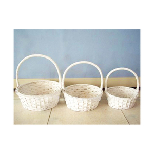 Eleganti Cesti <span class=keywords><strong>in</strong></span> <span class=keywords><strong>Vimini</strong></span> Bianco per Regali - Product Image 1
