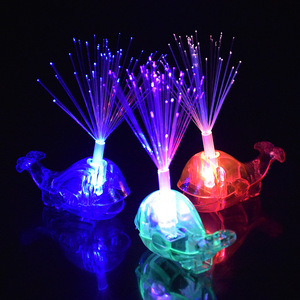Puestos que venden forma de <span class=keywords><strong>ballena</strong></span> caliente novedad colorido Flash fibra óptica Led dedo luz pequeños juguetes - Product Image 4