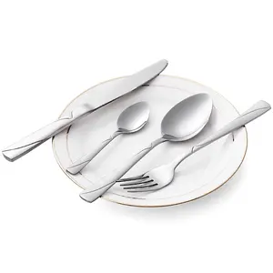 24件全不锈钢餐具套装银器餐具盒装批发不锈钢刀叉勺子套装