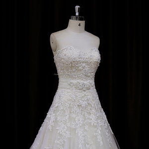 XF530 Sexy backless sin tirantes con cuentas Una Línea <span class=keywords><strong>de</strong></span> vestido <span class=keywords><strong>de</strong></span> novia para la novia - Product Image 3