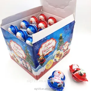 wholesale halal sweet funny plastic Santa Claus surprise chocolate egg with Toy