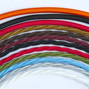 Estilo Vintage decorativo tecido de fio de cabo de fio elétrico colorido cabos e fios têxteis