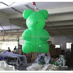 Cute model inflatable green gummy bear with led light ST1057