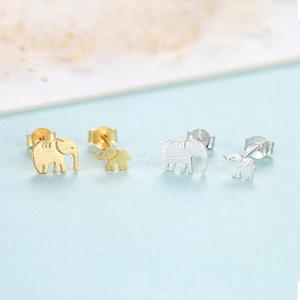 Xmxczcity — boucles <span class=keywords><strong>d</strong></span>'oreilles éléphant en <span class=keywords><strong>argent</strong></span> Sterling, bijoux mignons pour filles, brosse, modèle coréen, vente en gros - Product Image 4