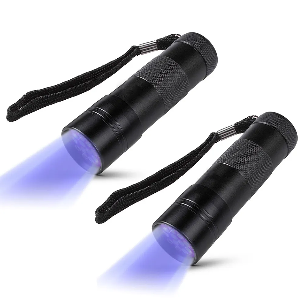 395nm Rivelatore di Luce Viola di Urina Animale Domestico In Metallo Ultra Violet 12 Led UV Torcia Elettrica