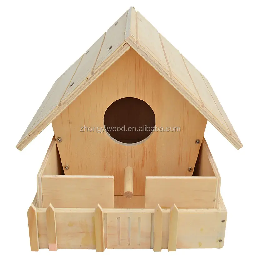 Wholesale easter decorated outdoor garden hanging feeding feed disassembly and assembly WOODEN DIY bird feeder window house
