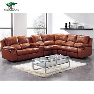 Custom l form elektrische liege sofa 7 sitzer, leder liege kanada